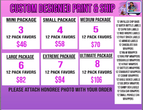 Print & Ship| Party Favor Bundle | Custom Party Favors | Kids Party Favors | Adult Party Favors